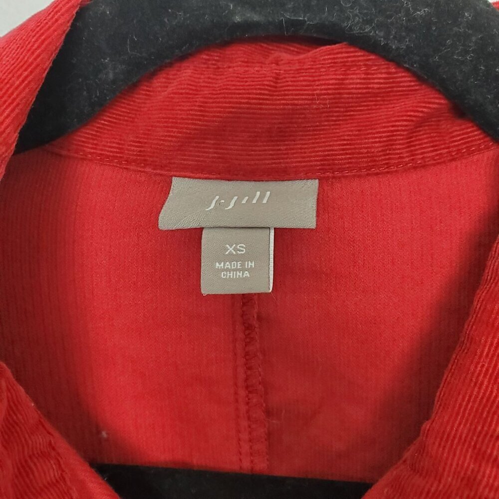 J. Jill‎ Womens Button Front Shirt Size XS Corduroy Long Sleeve Red Tunic Length - Picture 3 of 8